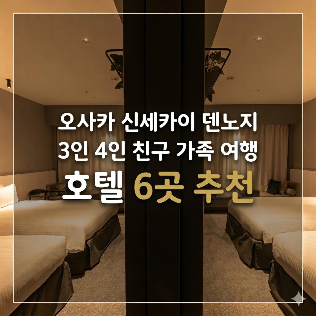 오사카 신세카이 덴노지 숙소: 위치 좋은 3인 4인 친구 가족 여행 호텔 6곳 추천