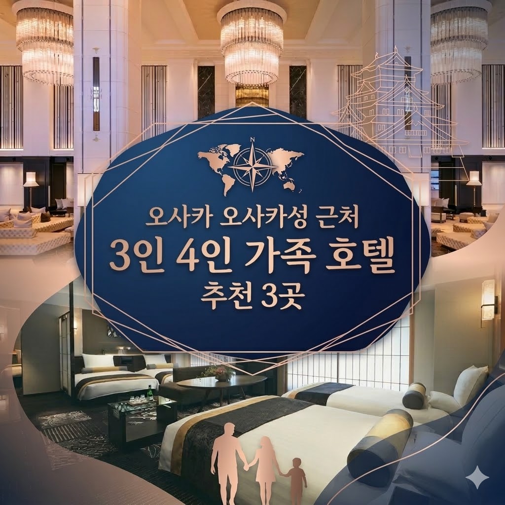 오사카 오사카성 근처 3인 4인 가족 호텔 숙소 추천 3곳