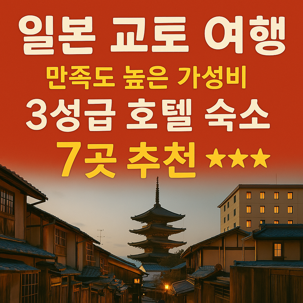 일본 교토 여행 만족도 높은 가성비 3성급 호텔 숙소 7곳 추천