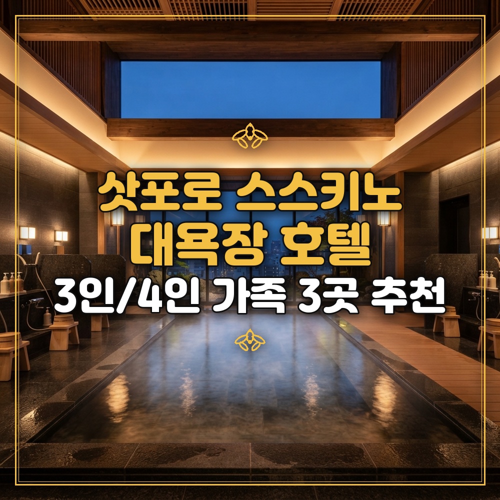 삿포로 스스키노 호텔 3인/4인 가족 대욕장 3곳 추천