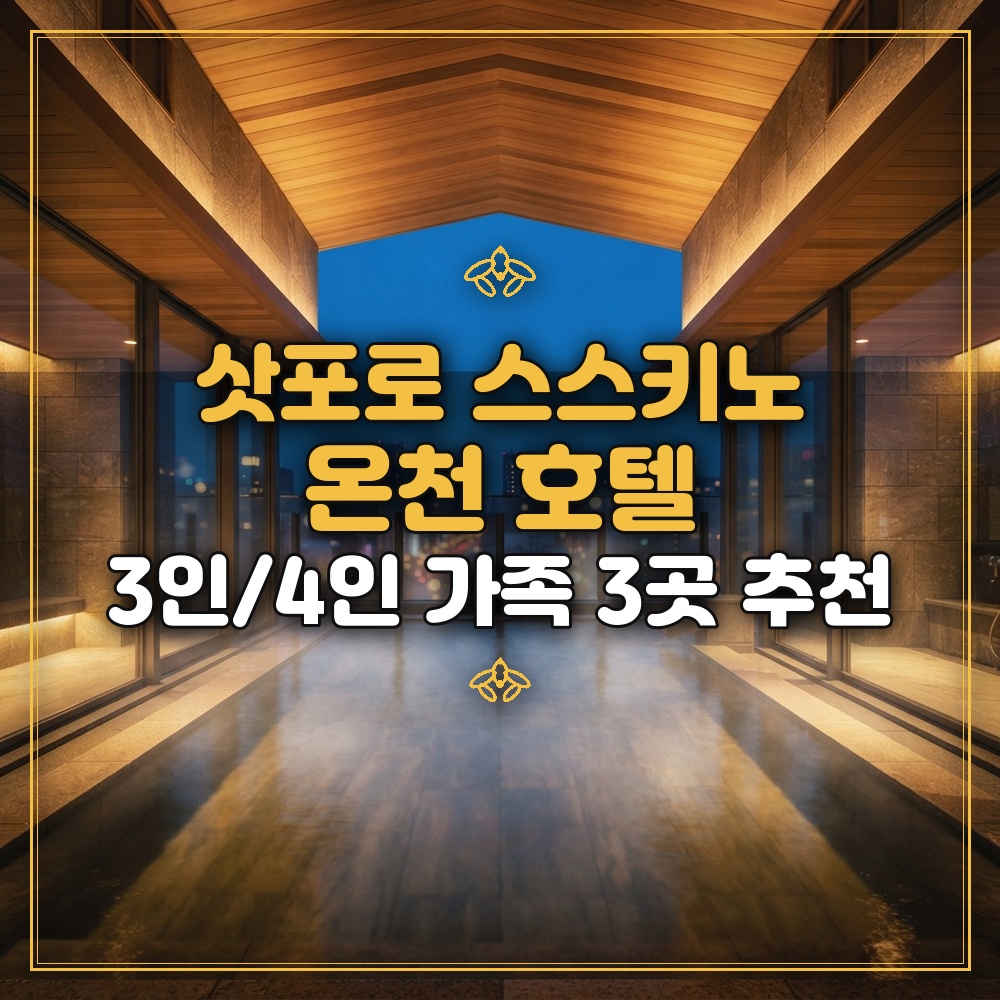 삿포로 스스키노 호텔 3인/4인 가족 온천 3곳 추천