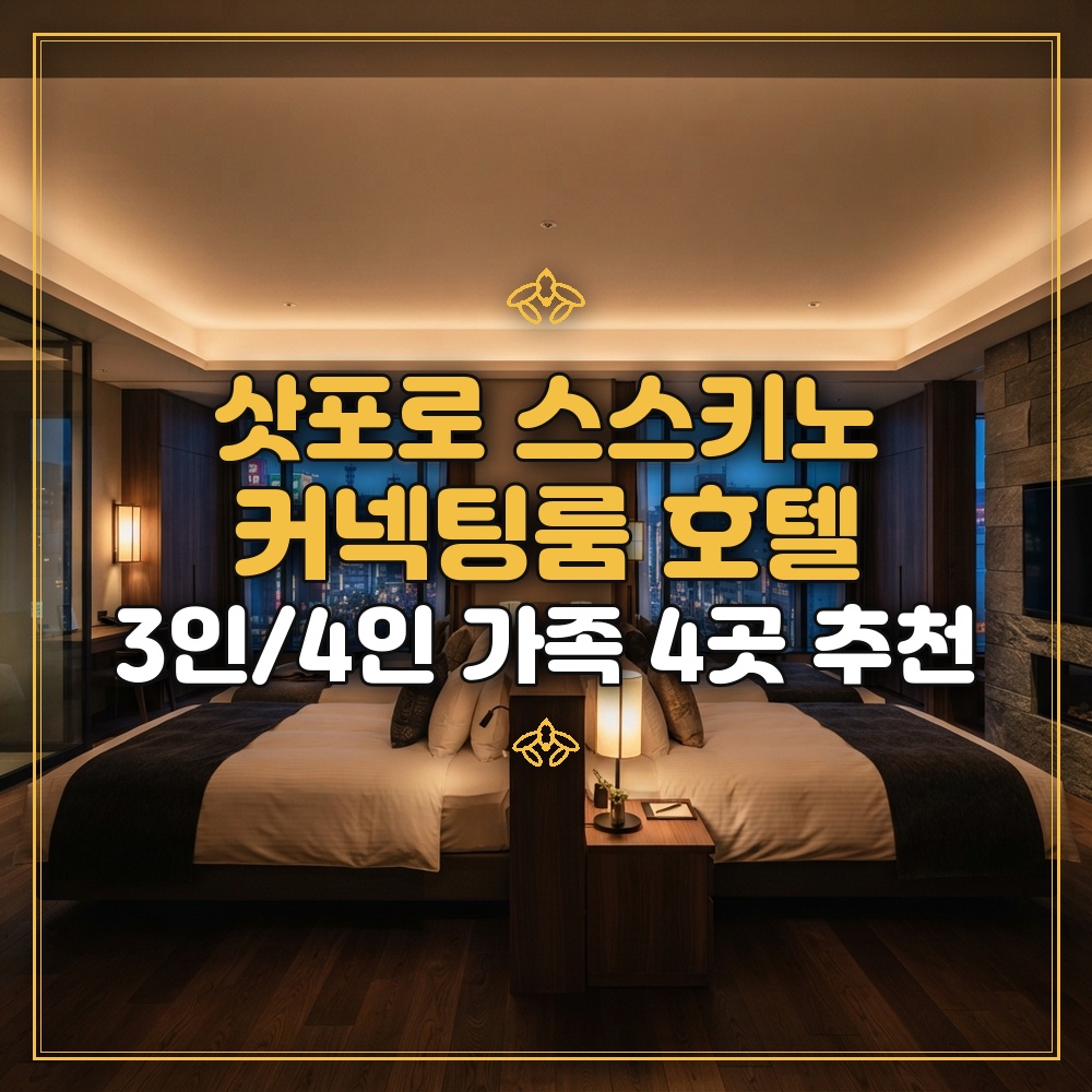 삿포로 스스키노 호텔 3인/4인 가족 커넥팅룸 4곳 추천