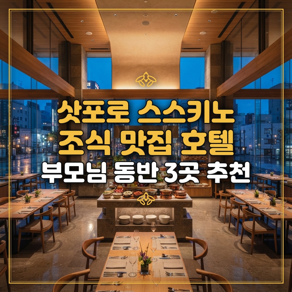 삿포로 스스키노 호텔 부모님 동반 조식 맛집 3곳 추천