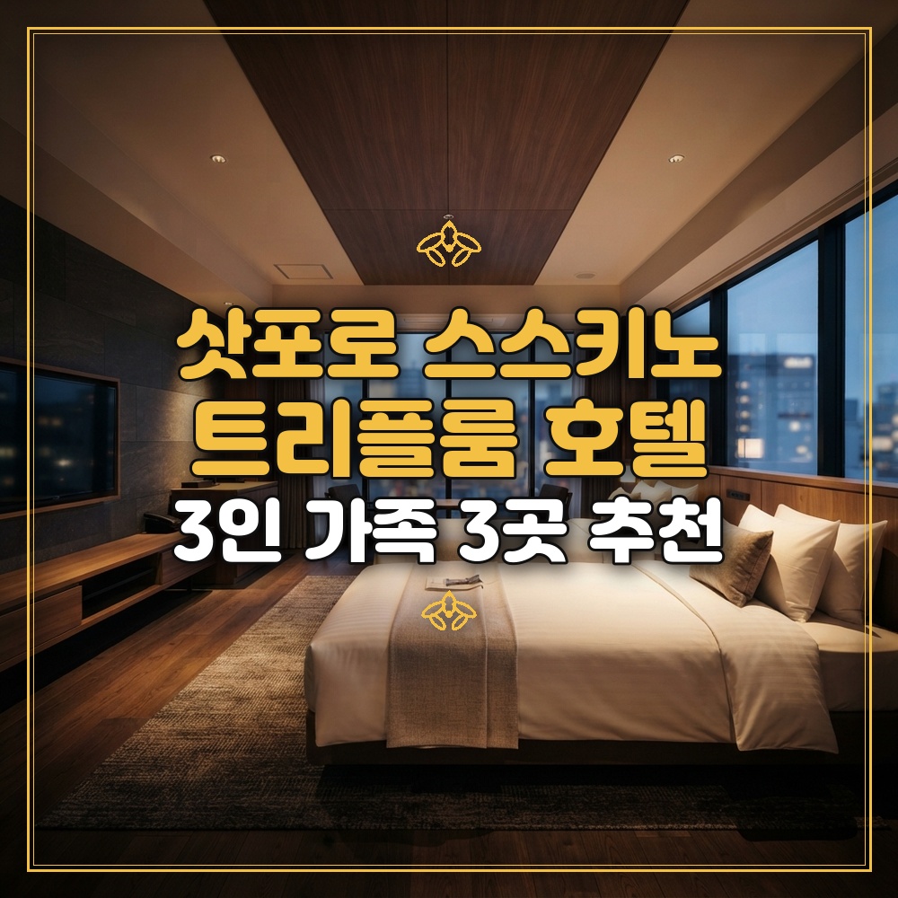 삿포로 스스키노 호텔 3인 가족 트리플룸 3곳 추천