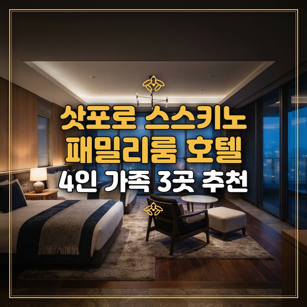 삿포로 스스키노 호텔 4인 가족 패밀리룸 3곳 추천