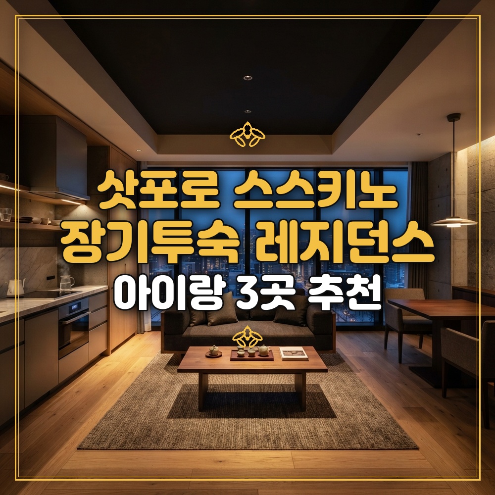 삿포로 스스키노 레지던스 아이랑 장기투숙 3곳 추천