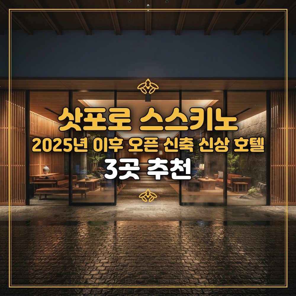 삿포로 스스키노 호텔 2025년 이후 오픈 신축 신상 3곳 추천