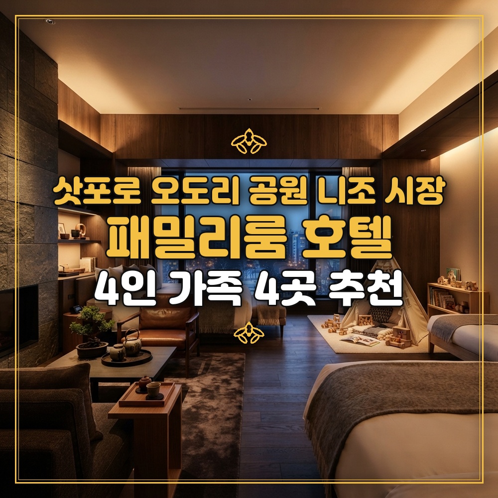 삿포로 오도리 공원 니조 시장 호텔 4인 가족 패밀리룸 4곳 추천