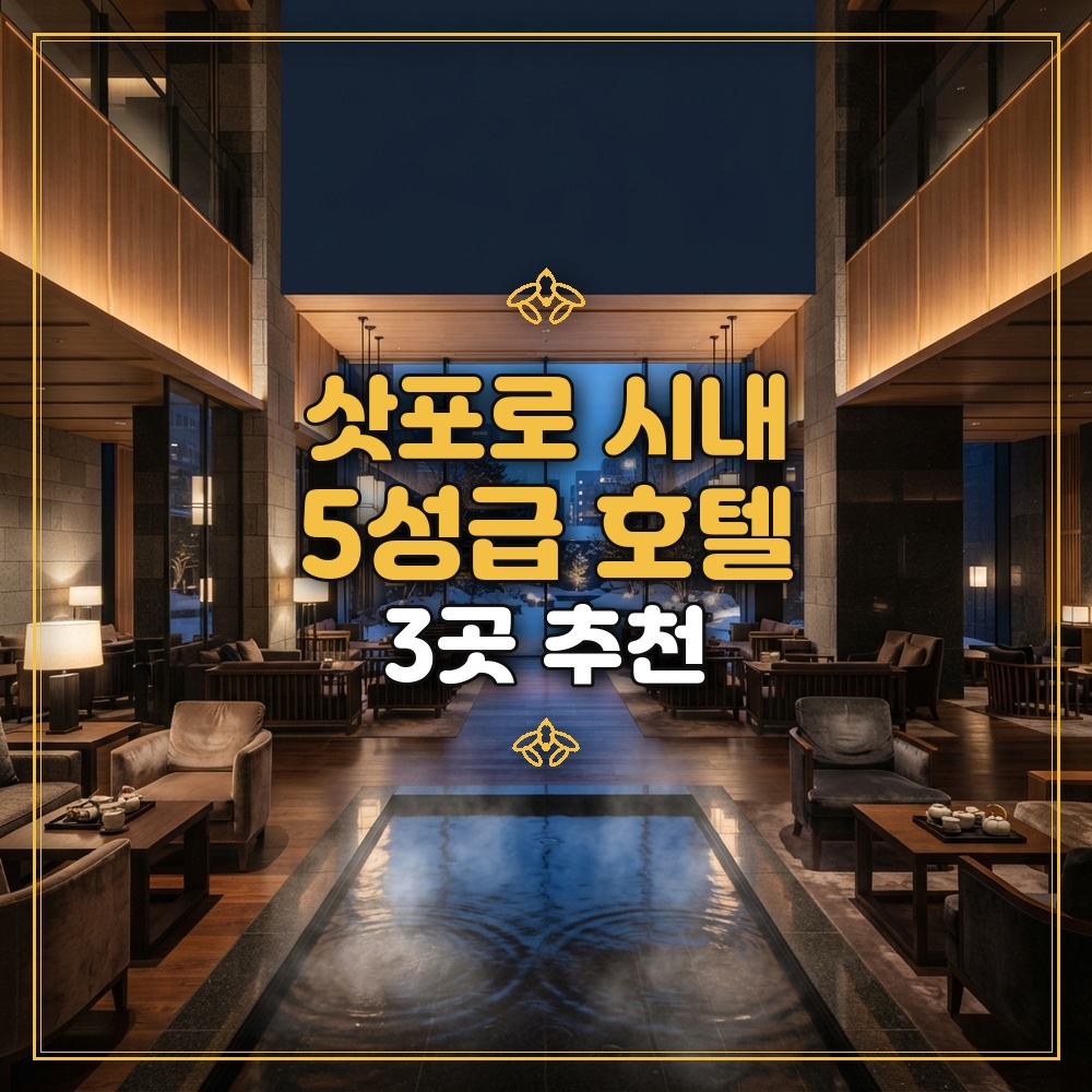 [삿포로 숙소] 시내 위치한 고급 럭셔리 5성급 호텔 3곳 추천