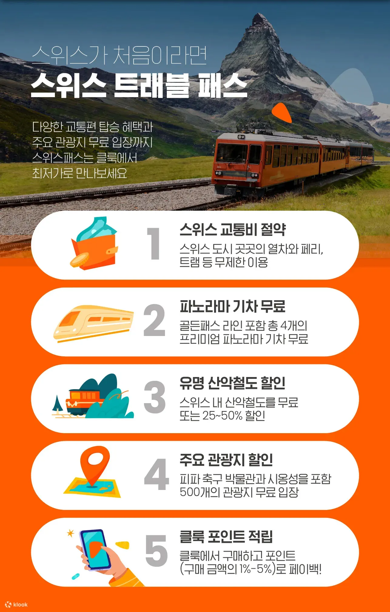 스위스 여행 필수템 트래블 패스: 대중교통 기차 관광지 할인 혜택 사용 방법 활용법 팁